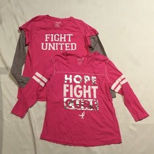 Hope Fight Cure Set Of Two Tees Sz XL